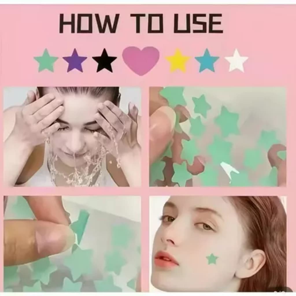 1 Pacote(40 Acne Patch)Adesivos Multicoloridos Para Acne Estrela São Suaves E Não Irritantes Podem Melhorar A Pele Da Fe
