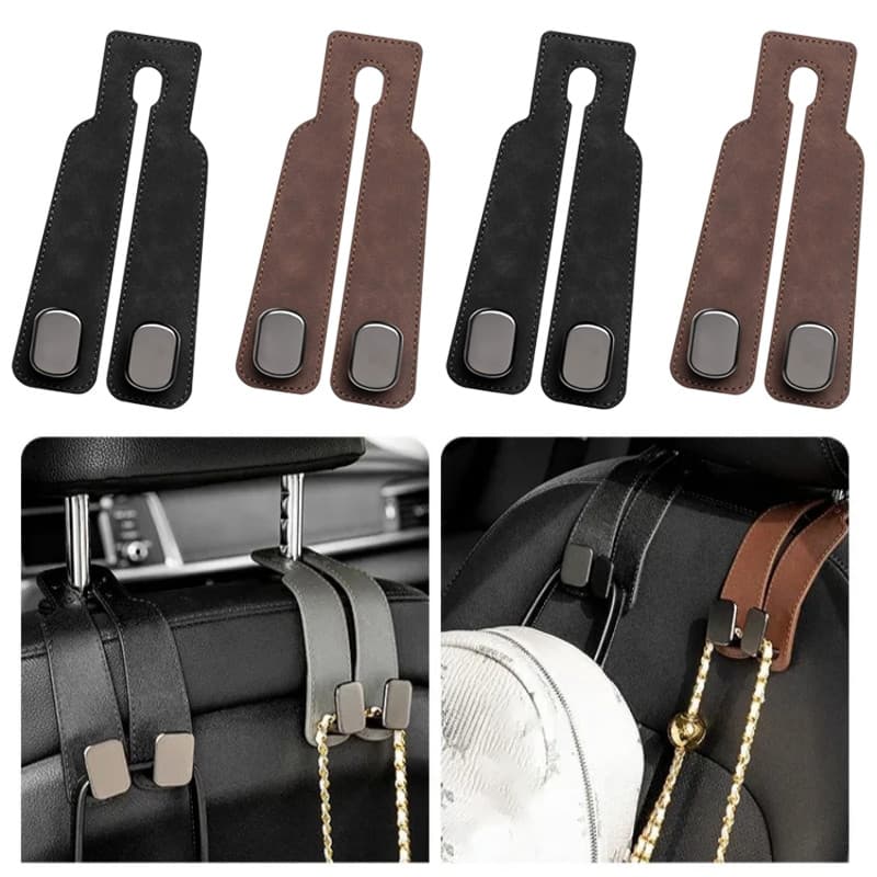 Qualidade Gancho De Encosto De Cabeça Do Carro Camurça Assento Traseiro Pendurado Duplo Liga Pullback Cabide Universal