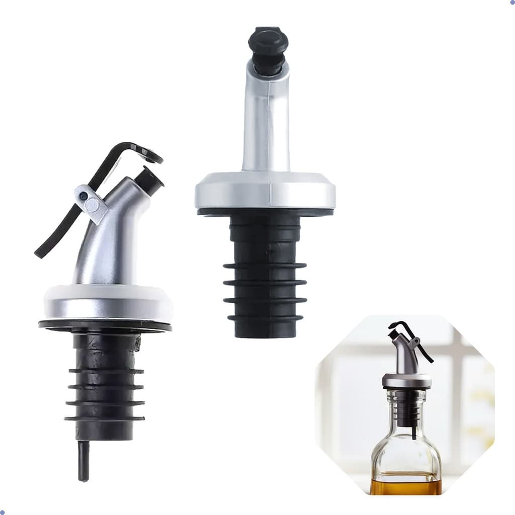 kit 2 Bicos Dosadores Plástico e Silicone 8,5 x 3 cm- Azeite