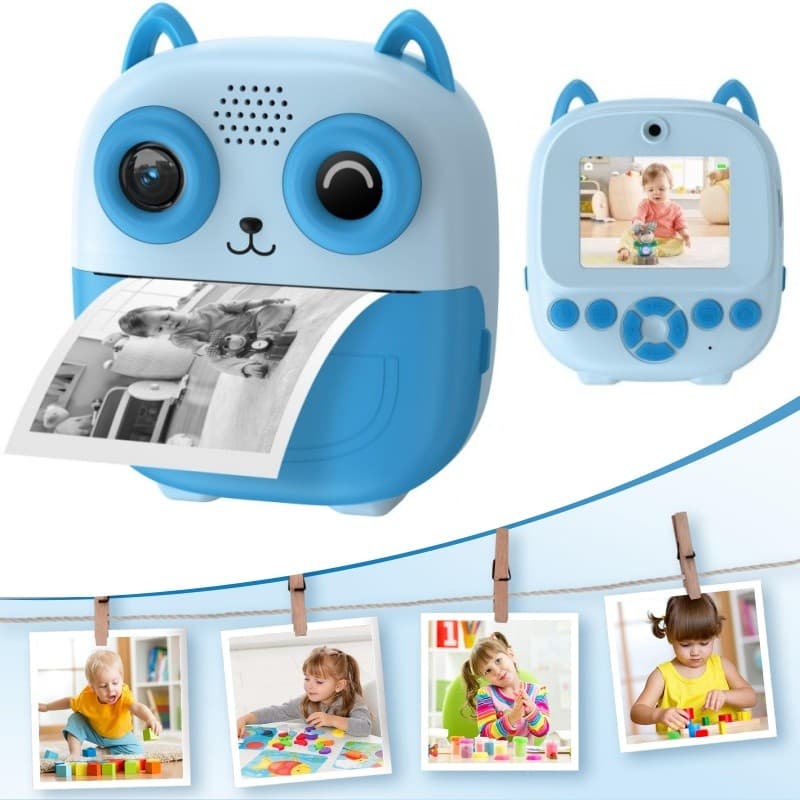 Câmera De Impressão Instantânea Infantil Com Tela HD De 2,4" E Cordão Para Pendurar