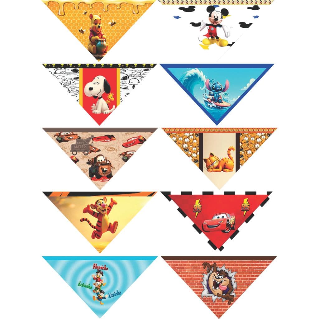 Bandanas Pet de Tecido Macho/Fêmea - Cães e Gatos - Tamanho M/G/GG-Modelo 3