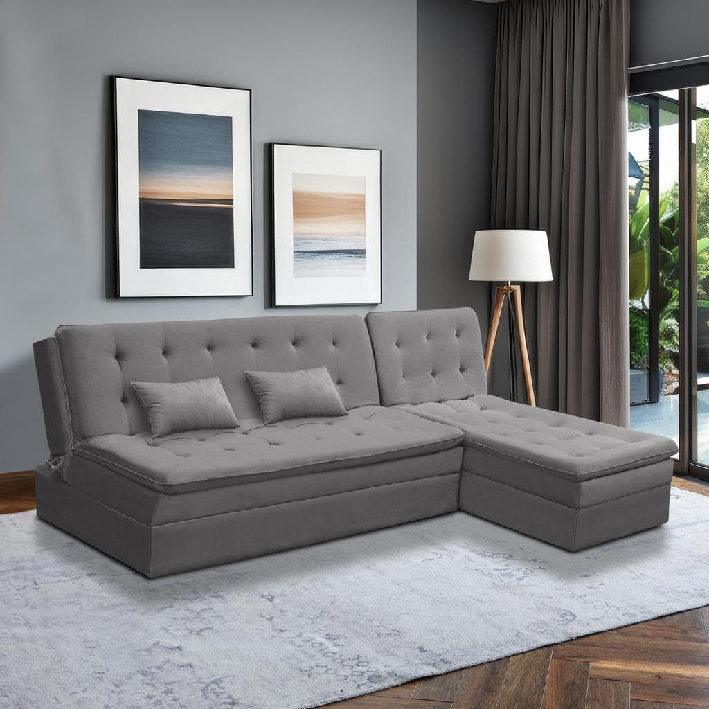 Sofá Cama King 5 Lugares 2,70m Alice Suede