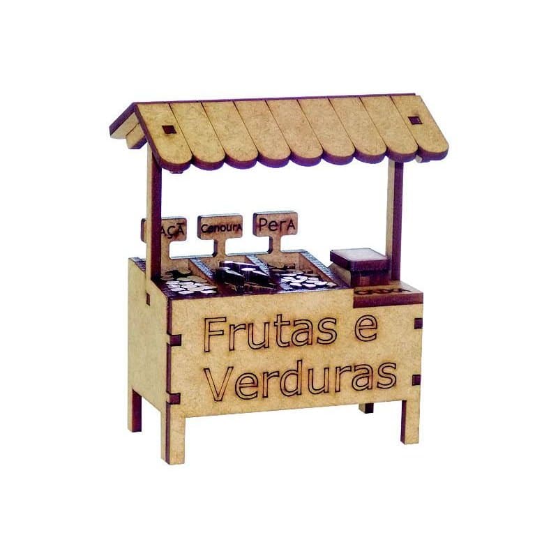 Miniatura Barraca de Frutas e Verduras em MDF Woodplan M1056