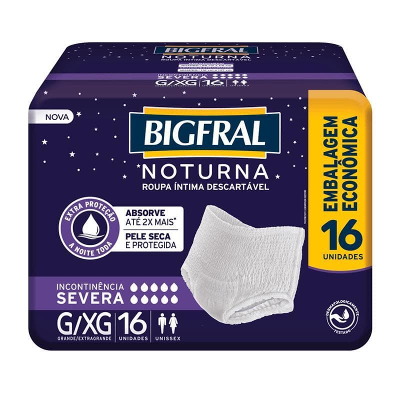 Roupa Íntima Bigfral Noturna G/XG 16 Unidades