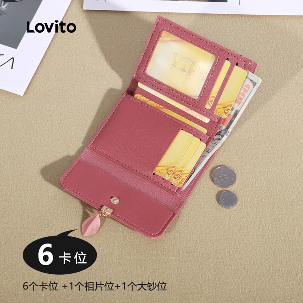 Lovito Carteira Fashion de Prata 8 para mulheres LFASCS303