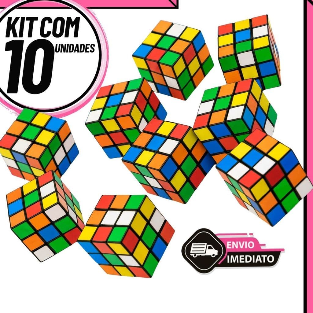 Kit 10 Cubo Mágico 5x5cm – Quebra-Cabeça Educativo Antiestresse para Crianças e Adultos