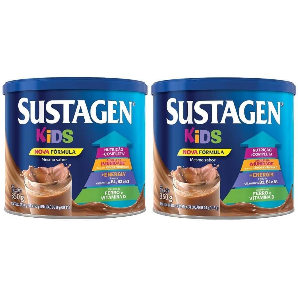 Kit 2 Latas Sustagen Kids Chocolate 350g Cada