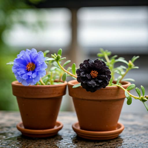 kit sementes flor onze horas NEGRA e AZUL flor triplas