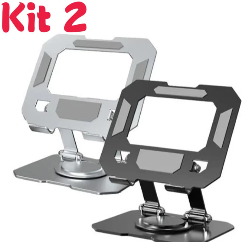 Kit 1à 2 Suporte de Metal Ajustável Para Notebook 10 Ate 17" Giratória de 360° Suporte Notebook Suporte para Notebook