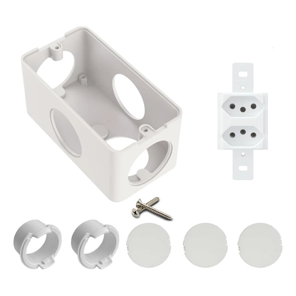 Kit Caixa De Passagem 4x2 Condulete 3/4 + Tomada Dupla 20a