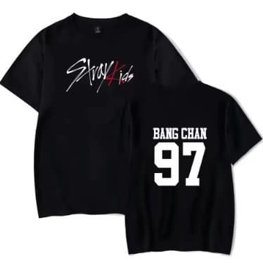 Camiseta  kpop Stray Kids Bang Chan 97 Camiseta Em Algodao Moda Tr