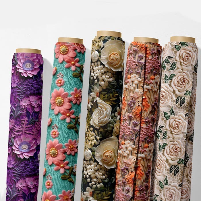 Tecido Sarja Impermeável Estampado Efeito 3D Florais Artesanato Flores Artesanato Patchwork Pano