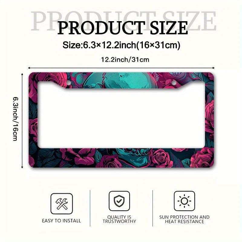 Acessórios adequados para peças e instalação Flor padrão 2 Design durável Metal americano, tampa da moldura da placa de 