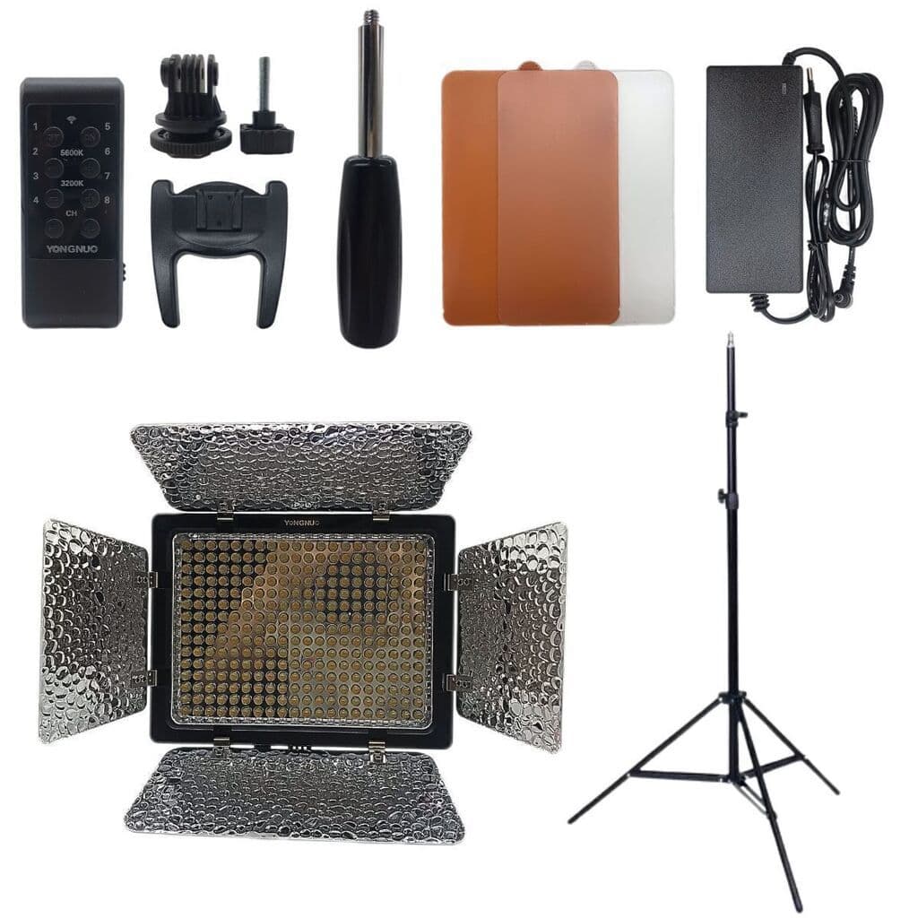 Iluminador de LED Yongnuo YN300 III – 300 LEDs FonteTripé 2m