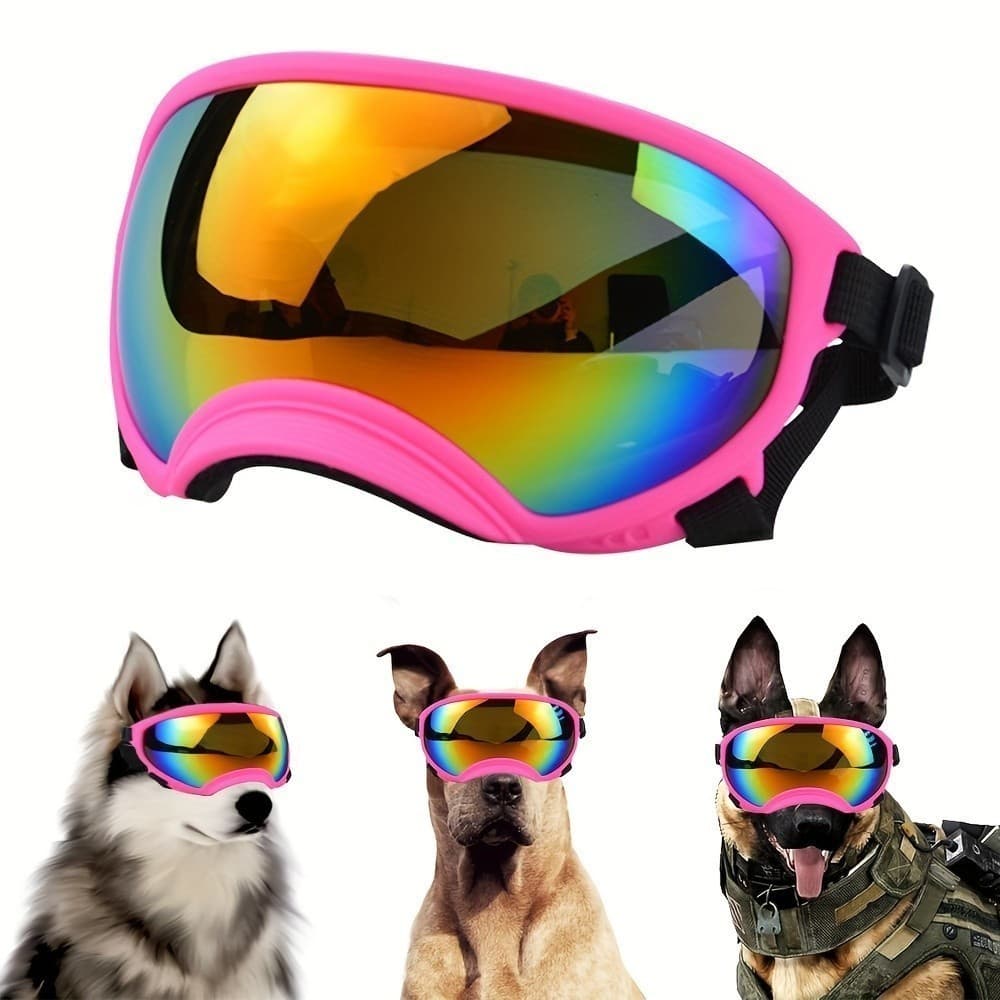 Óculos de Moda Ajustáveis para Cães Grandes com Proteção UV - Óculos de Proteção à Prova de Vento para Raças Grandes, Se