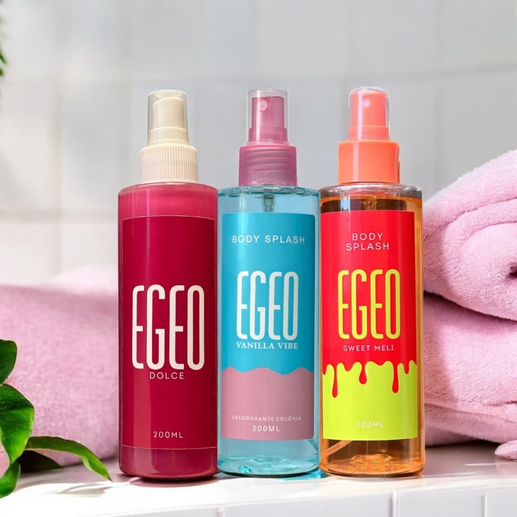 Kit 3 Colonia Feminina Body Splash Dolce + Melancia + Vanilla Vibe 150Ml Cada