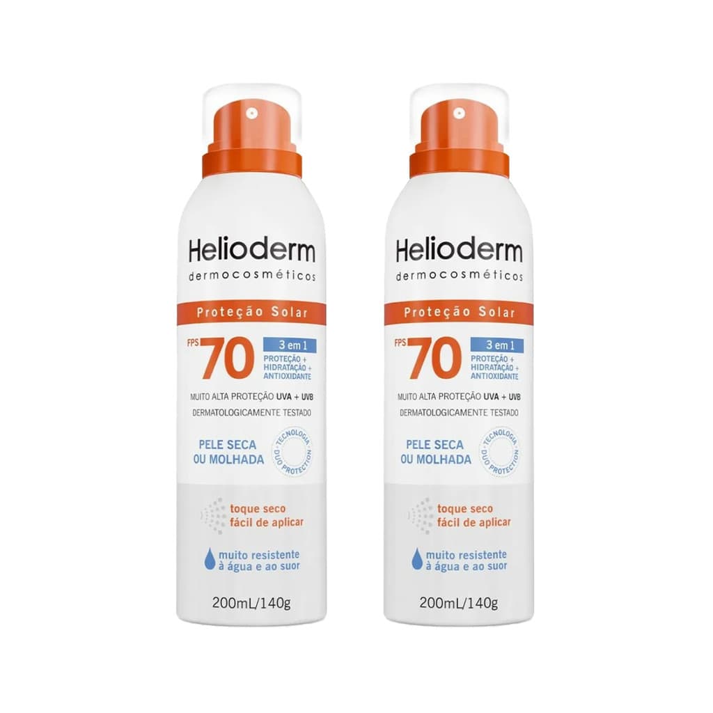 Helioderm Aerosol Corporal FPS70 Kit 2 - 200ml - Kley Hertz