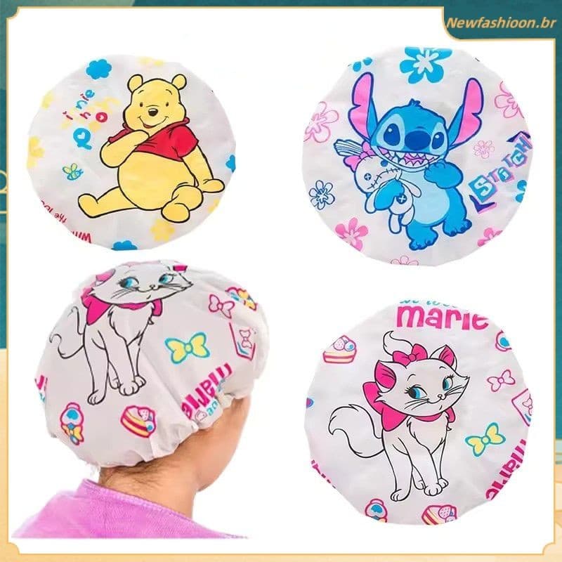 Touca De Banho Stitch Fofa Hellokittychapéu Winnie The Pooh Contra Poeira Para Cozinha