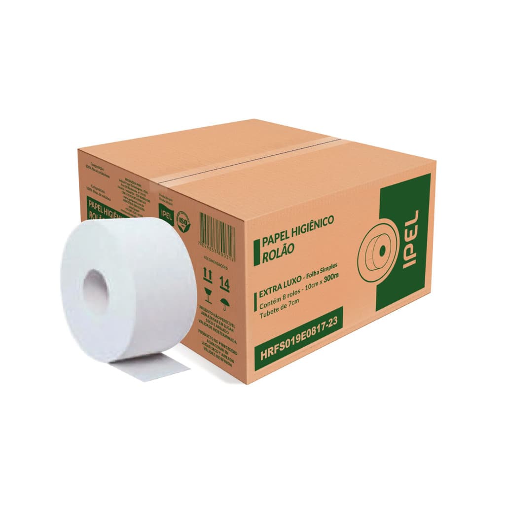 Papel Higiênico Rolão Folha Simples Extra Luxo 8x300m Ipel