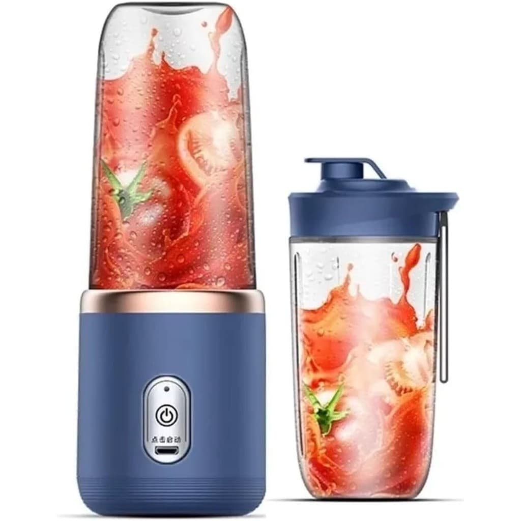 Mini Liquidificador Portátil Mixer Shake Juice 400ml + Copo Extra. Com 6 lâminas, Bate, tritura, mistura sucos, molhos