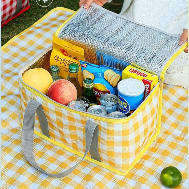 Bolsa Térmica Portátil Marmita Cesta Piquenique Praia Camping Retrátil