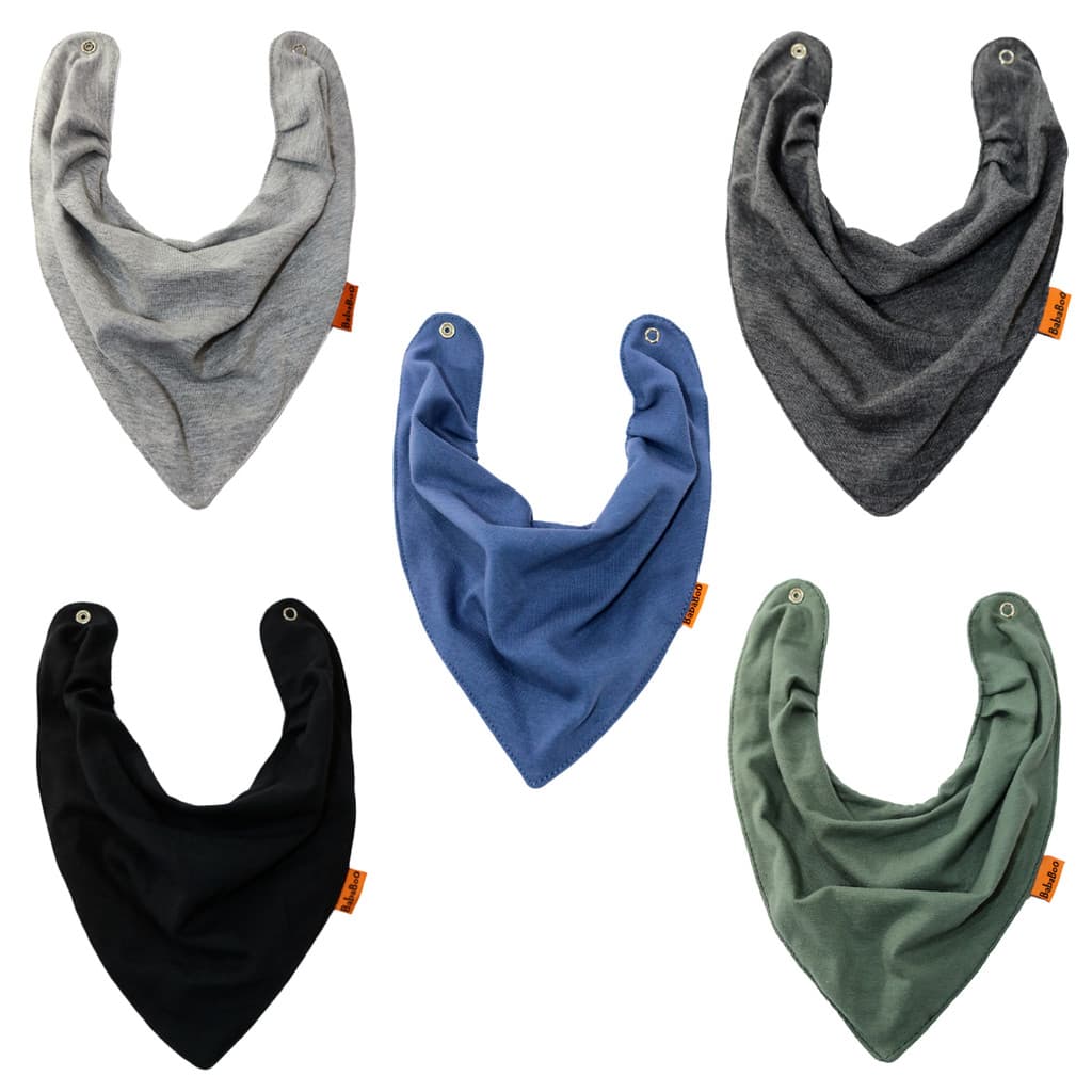 Kit 5 Babadores Bandana BabaBoo Para Meninos Impermeáveis | Estilo Moderno e Conforto Diário