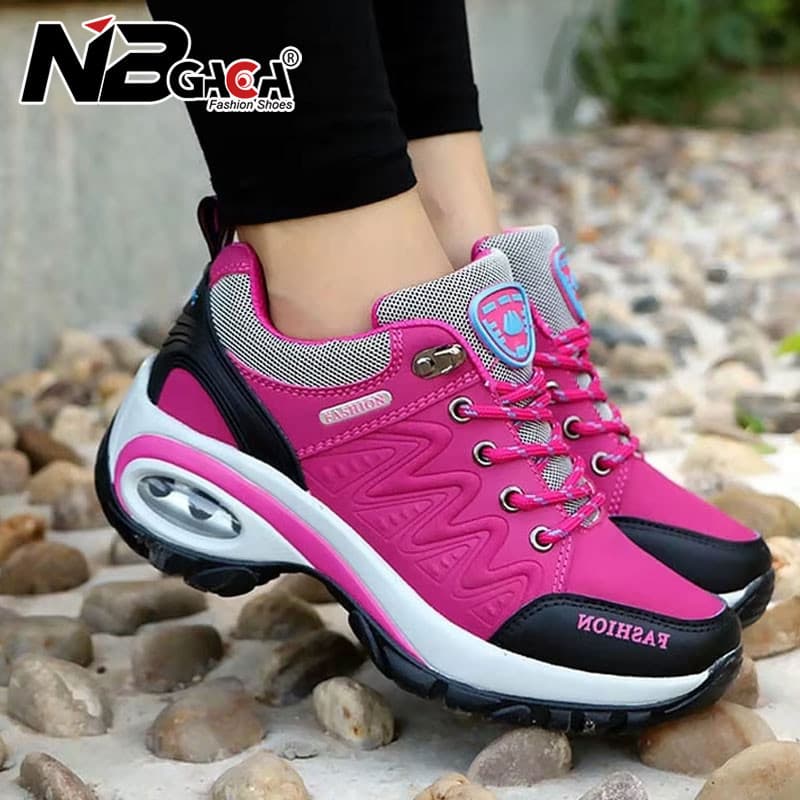 Mulheres Tênis De Caminhada Antiderrapante Sola Grossa Leve Corrida Aumento De Altura 4cm/6cm