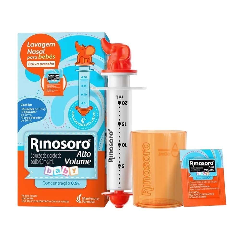 Rinosoro Alto Volume Baby Solução 15 Sachês + Aplicador + Copo Dosador