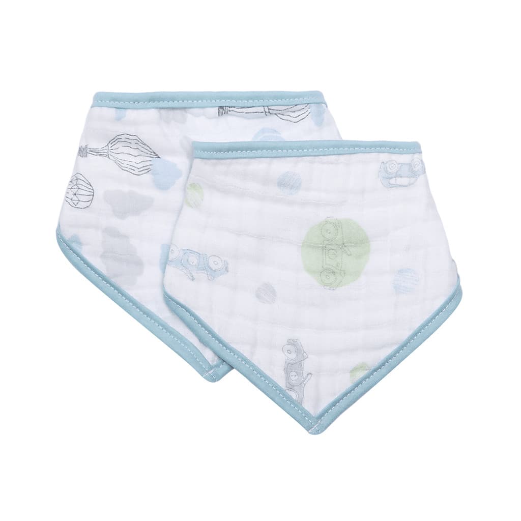 Babador Papi Bandana  Estampa Carrinho Soft 2 Peças