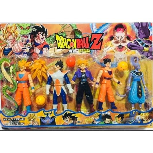 Cartela C/5 Bonecos Dragon Ball Z Goku Vegeta Broly Freeza