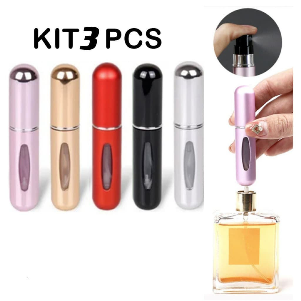 KIT 3 Pcs Porta Perfume Recarregavel Portatil Spray 5ml Enviar imediatamente(Kit recomendado com 6 peças)