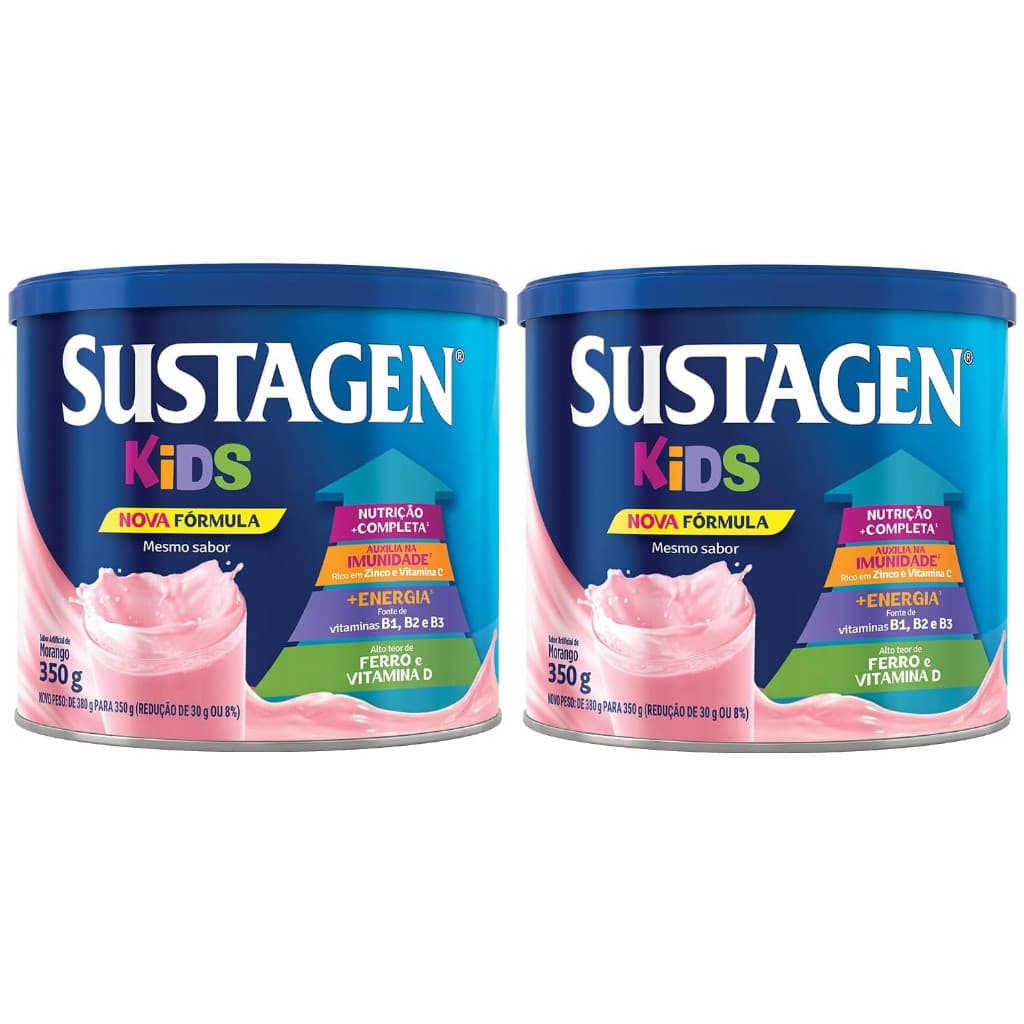 Kit 2 Latas Sustagen Kids Morango 350g cada