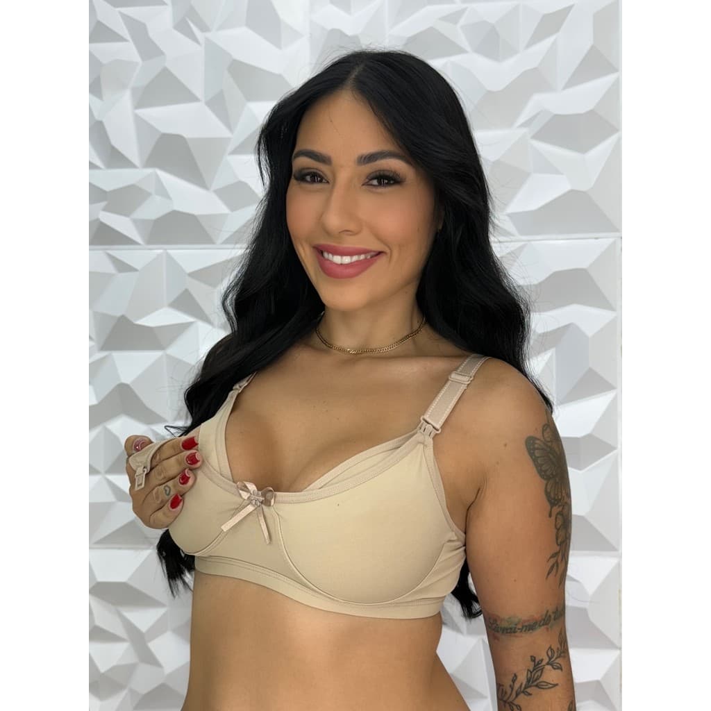 KIT 4 Sutiã Amamentação Reforçado Alças Largas Ajustáveis Pós Parto Maternidade