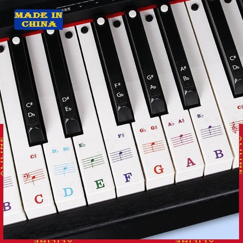 Adesivos Teclado PVC Para 88 61 54 Teclas , Pianos , Símbolos Funcionários , Identificação Notas , Adesi