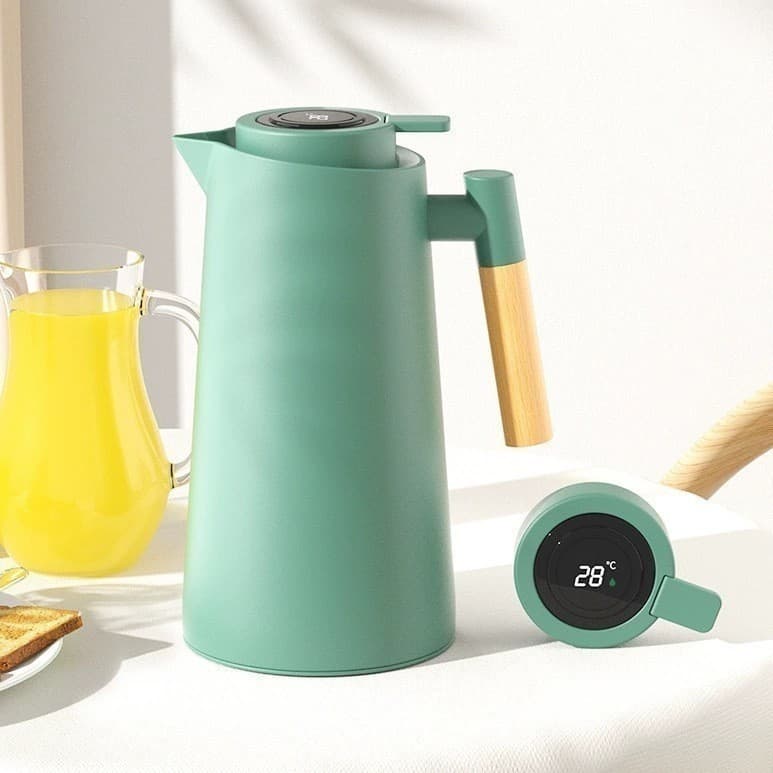 Garrafa Térmica 1 Litro Com Termômetro Led Para Chás / Café Design Moderno quente até 24