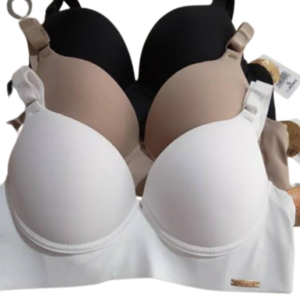 Kit C / 2 Sutiã Reforçado Básico Microfibra Com Bojo Direto Da Fábrica