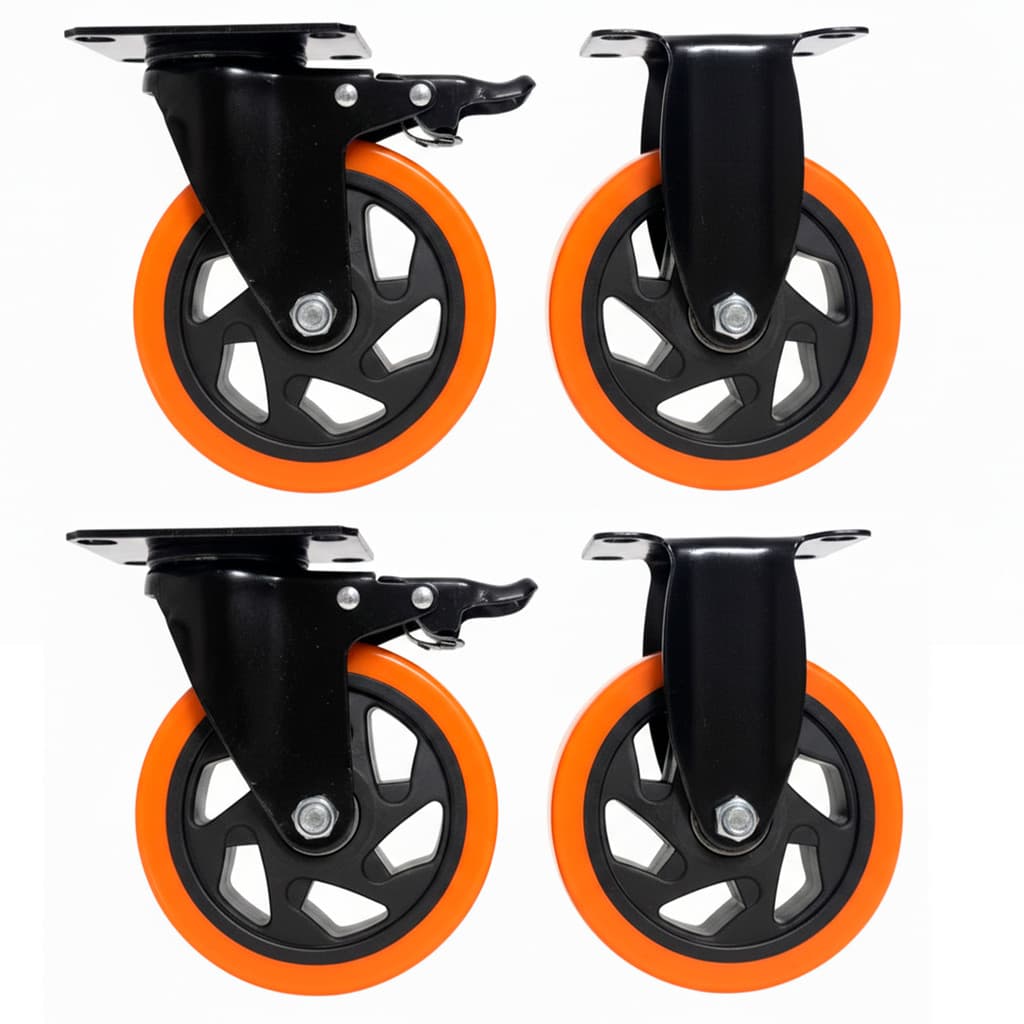 Kit 4 Rodízios Rodas Com E Sem Freio 5 Polegadas Até 600kg