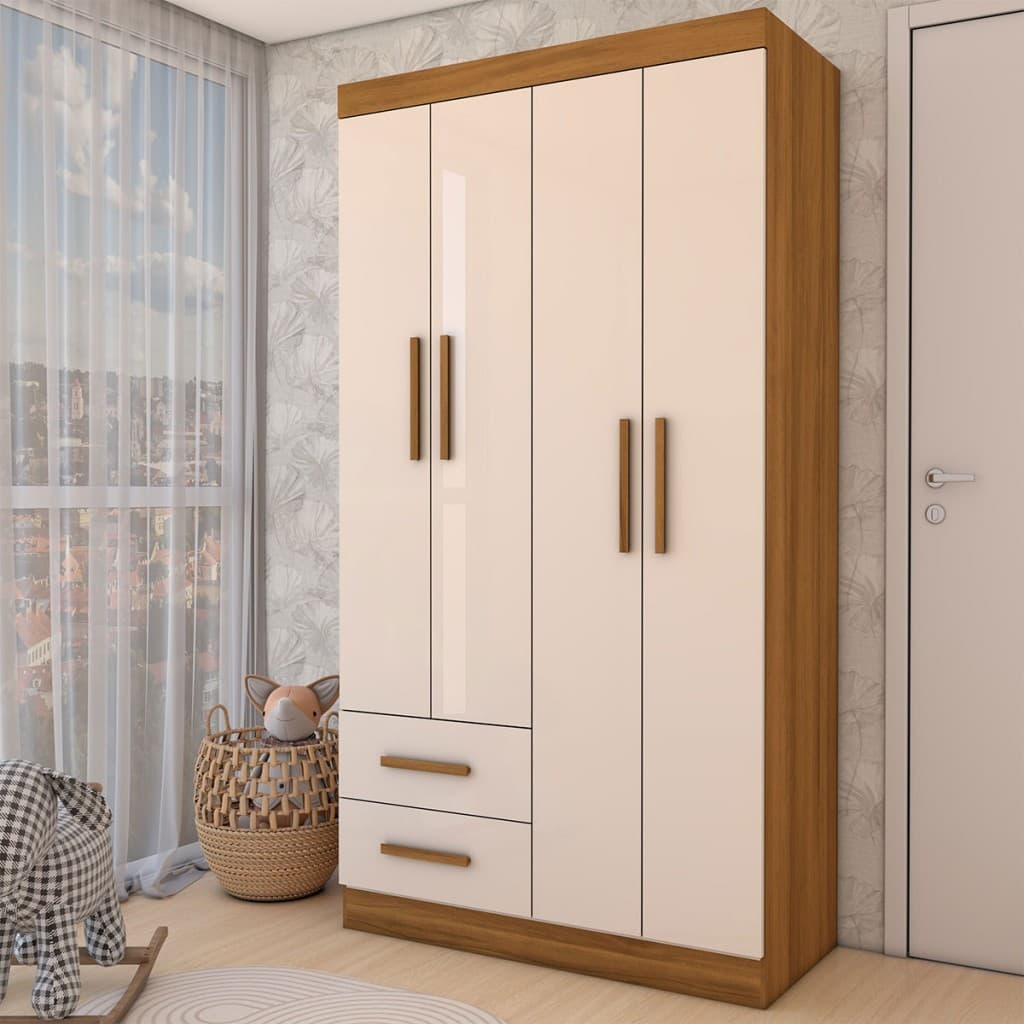 Guarda-Roupa Infantil Linho 4 Portas 2 Gavetas - Panorama Móveis