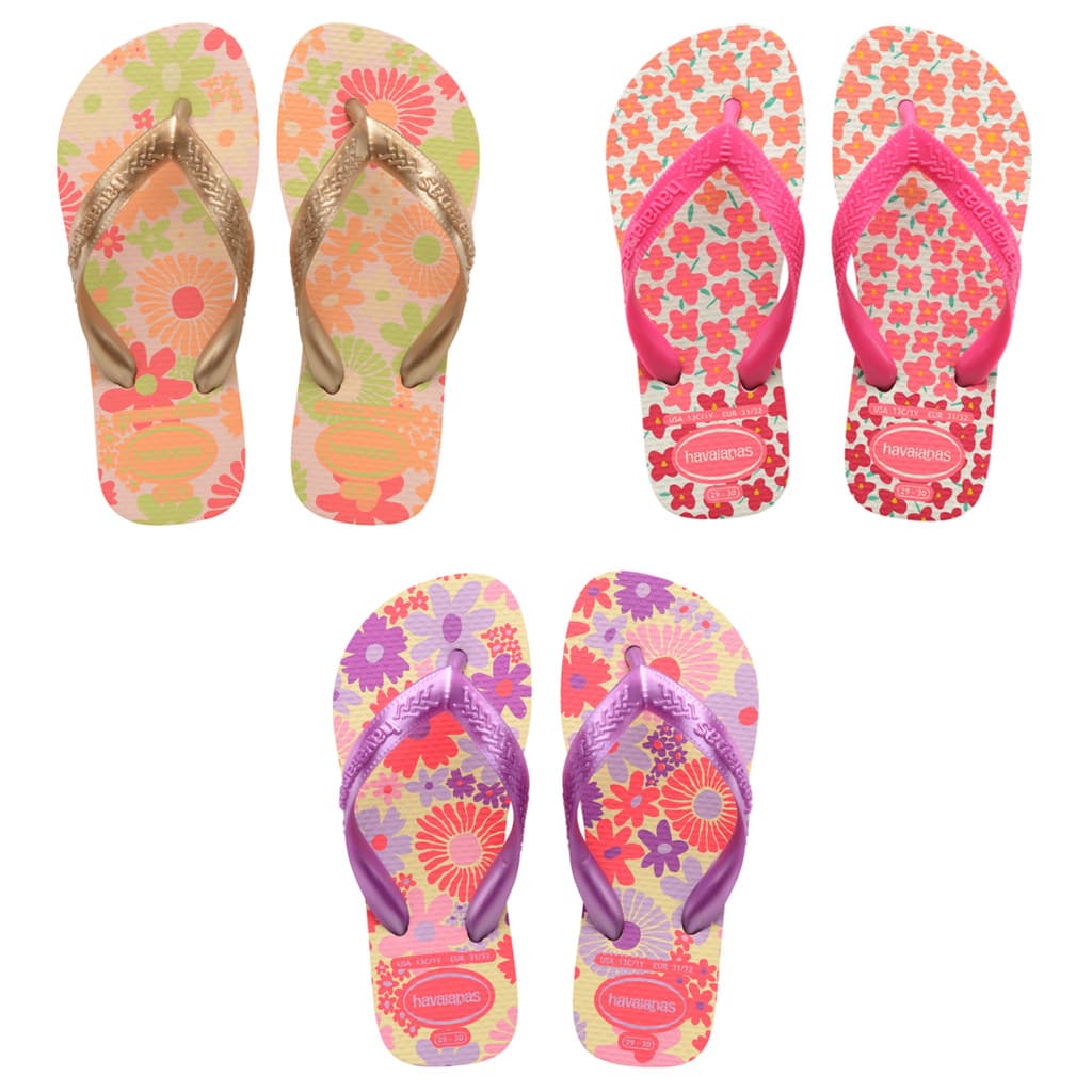 CHINELO SANDALIA HAVAIANAS KIDS FLORES ORIGINAL C/N FISCAL