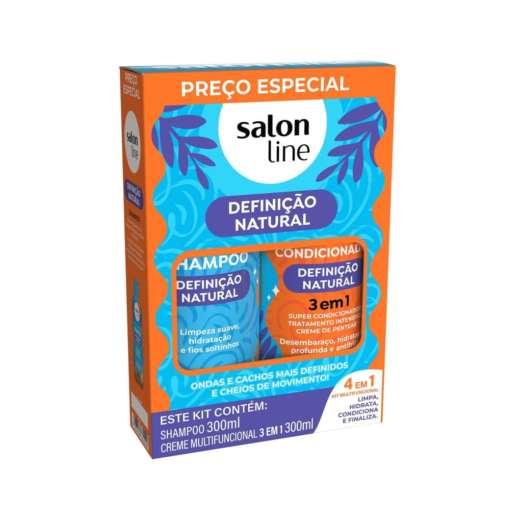 Kit Shampoo 300ml + Creme Multifuncional 300ml Definição Natural