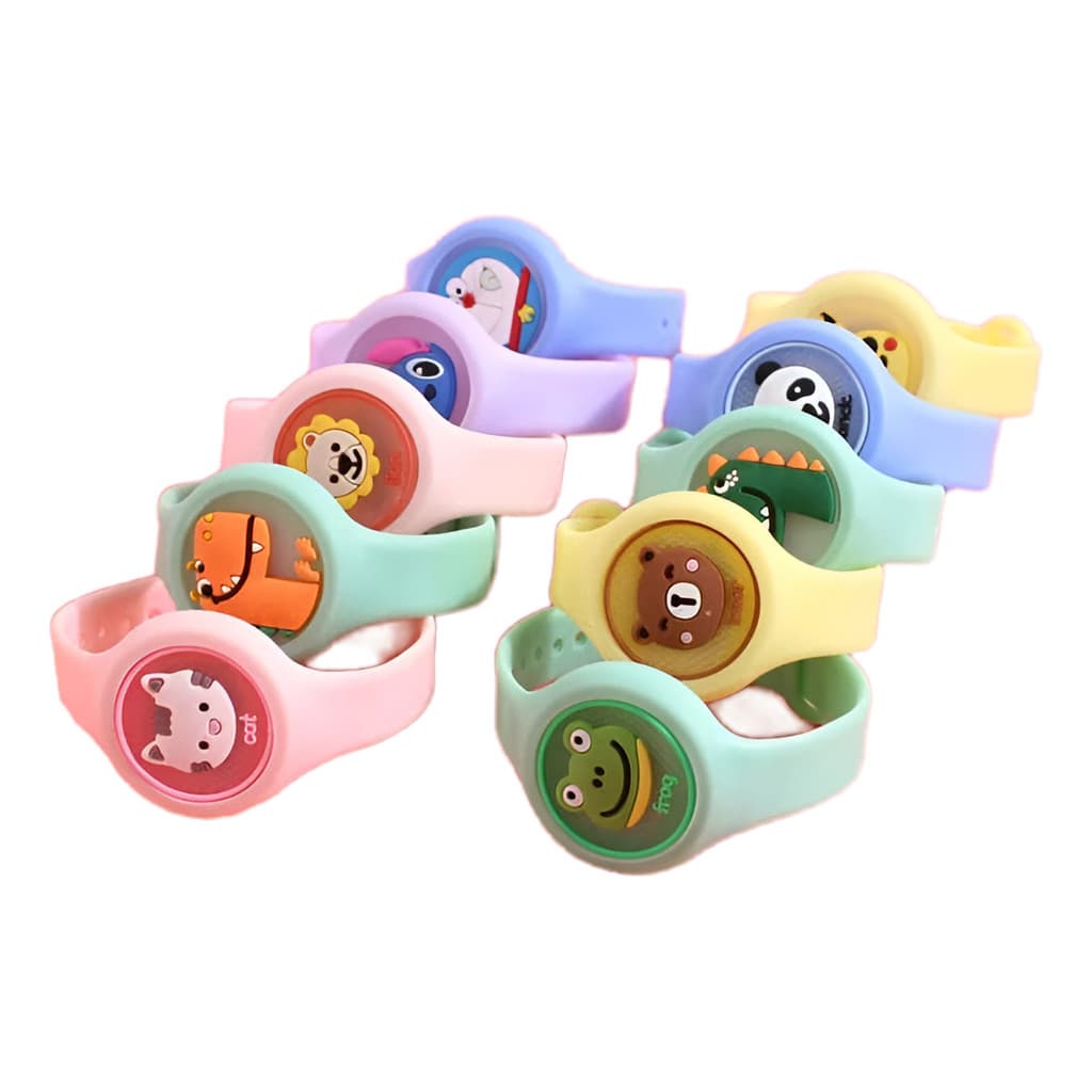 Kit 4 Repelente Infantil De Mosquito Pulseira Relógio