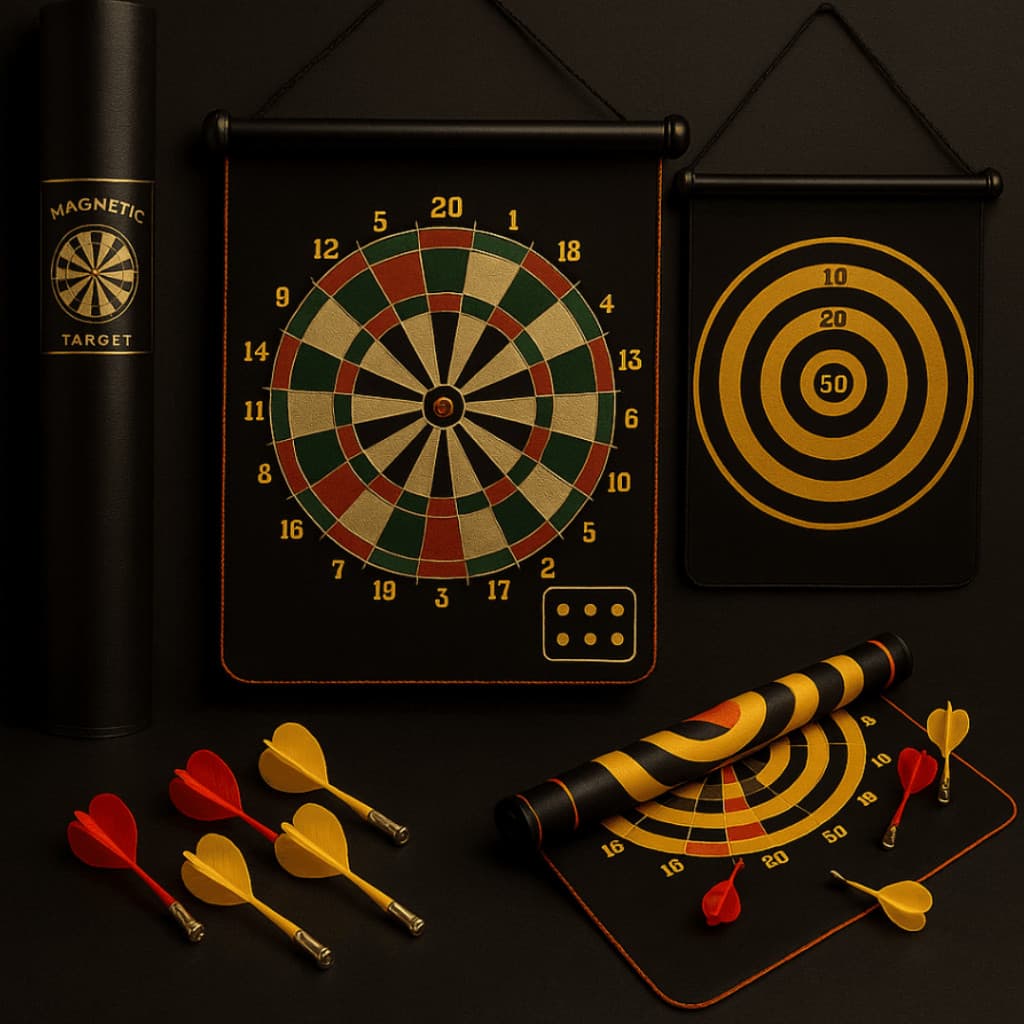 Jogo de Dardos Magnético com Alvo Dupla Face Dobrável POLEGADAS 17" 12"