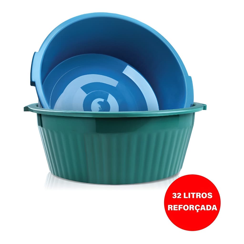 Bacia Balde Multiuso Plástico Grande Reforçada Cesto 32l