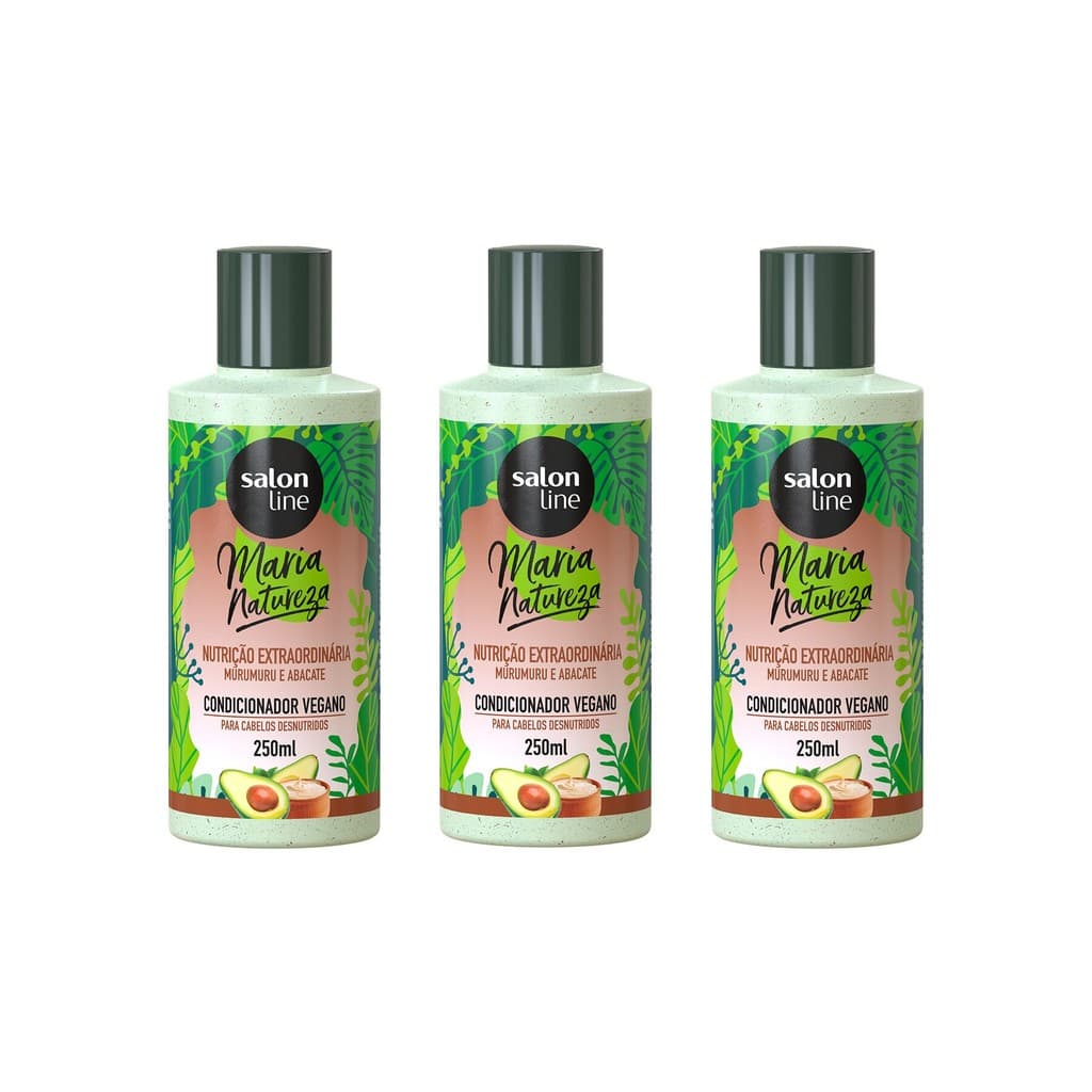 Kit 3 Condicionadores Maria Natureza Nutrição Extraordinária Salon Line