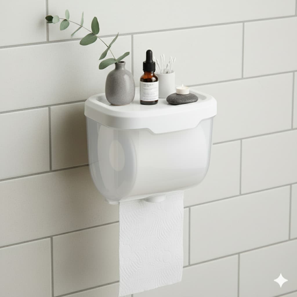 Suporte Papel Higiênico Incolor Parede Prova D 'Água Colável