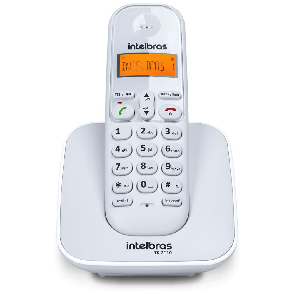 Telefone Sem Fio Com Identificador TS 3110 Branco Intelbras