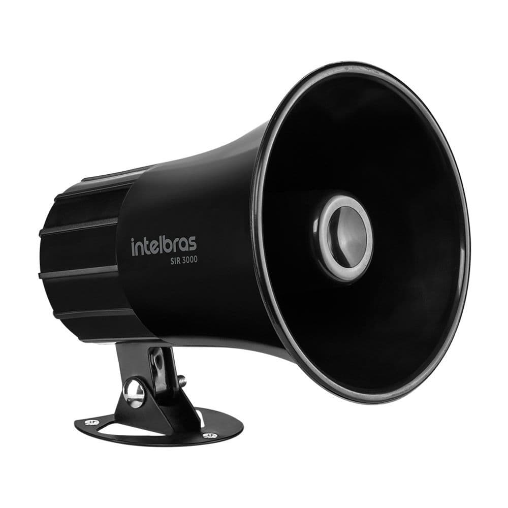 Sirene Magnética Alarme e Cerca 9 a 15 VDC 120dB SIR 3000 Preto Intelbras