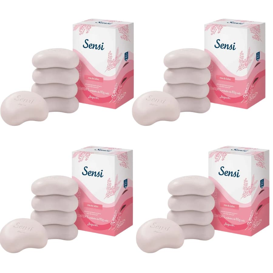 Kit 4 Sabonete Em Barra Sensi Mix de Leites 5x80g Jequiti