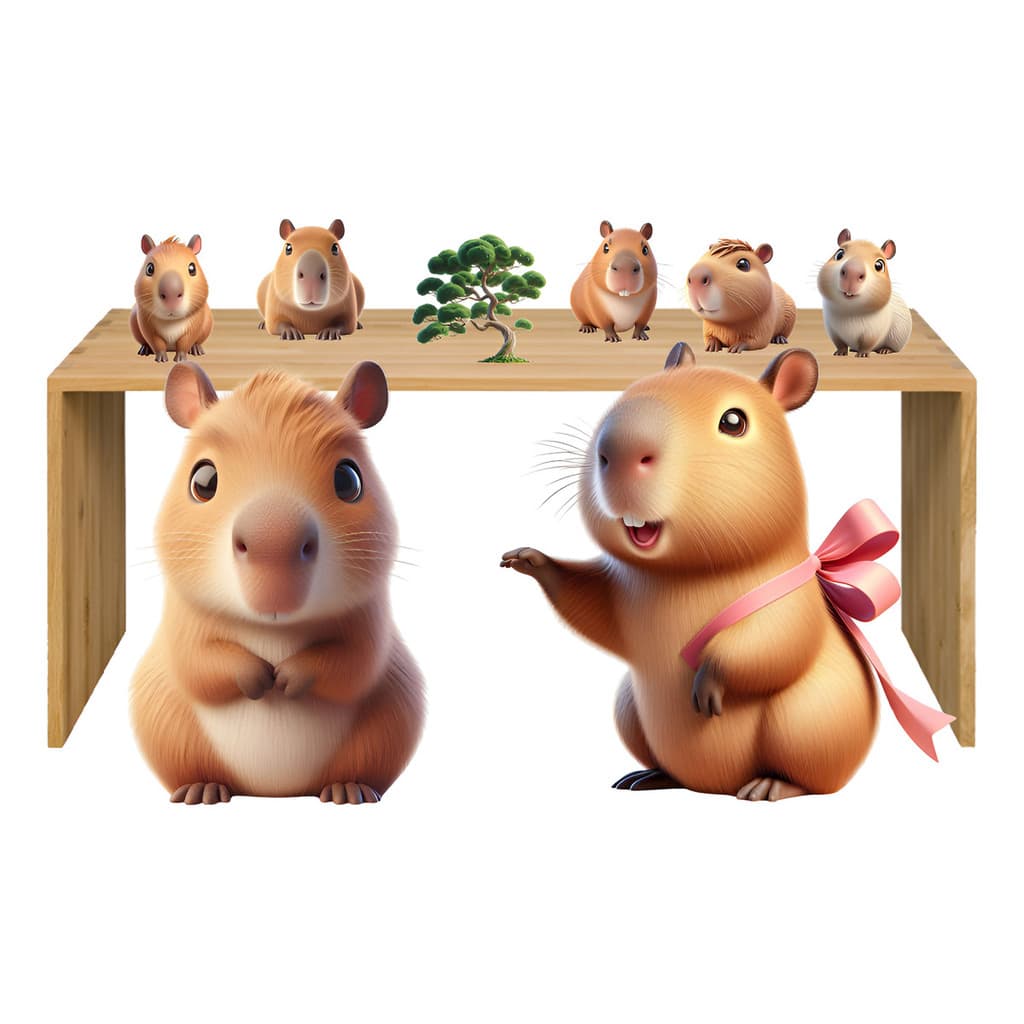 Kit Display Decoração Capivara 8 Pçs, Mdf, Corte Rente