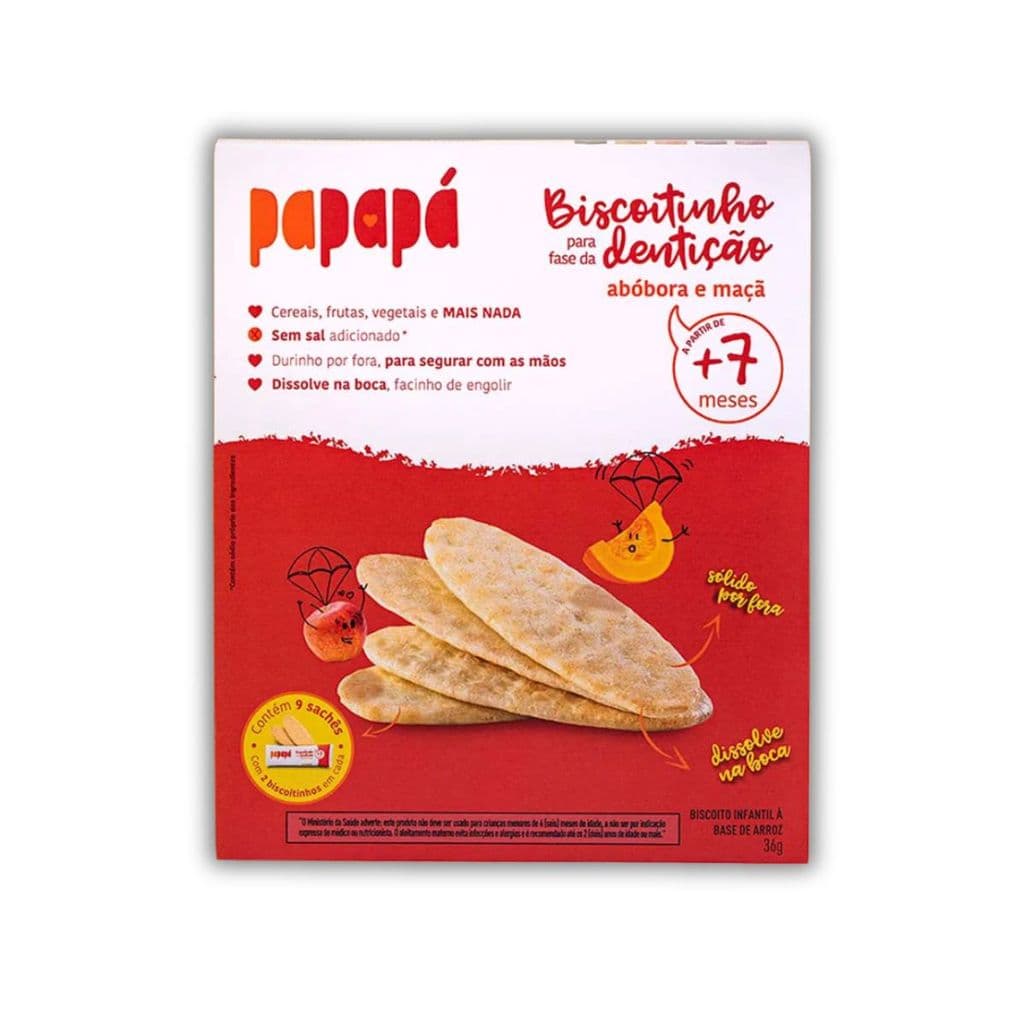 Biscoito de Dentição Papapá Maçã e Abóbora
